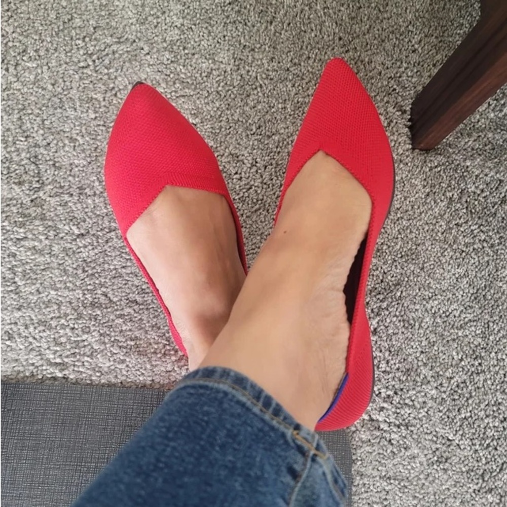 Rothy's THE POINT Flats in Flame Red